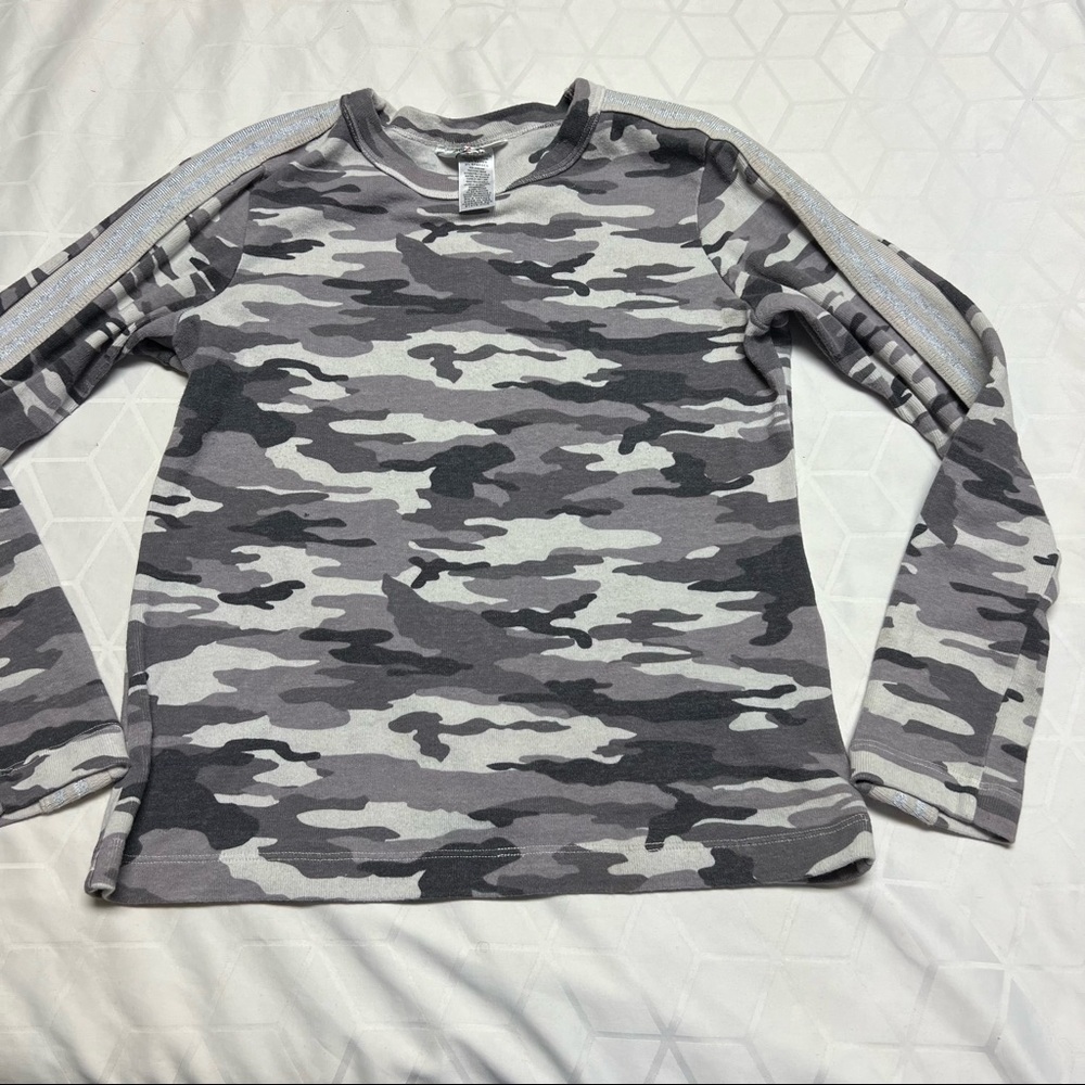 Hard Tail Gray & Black Camo Long Sleeve Sweatshirt